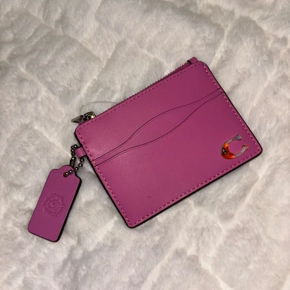 Coachtopia Leather Wavy Zip Card Case with Key Ring - Picture 4 of 7